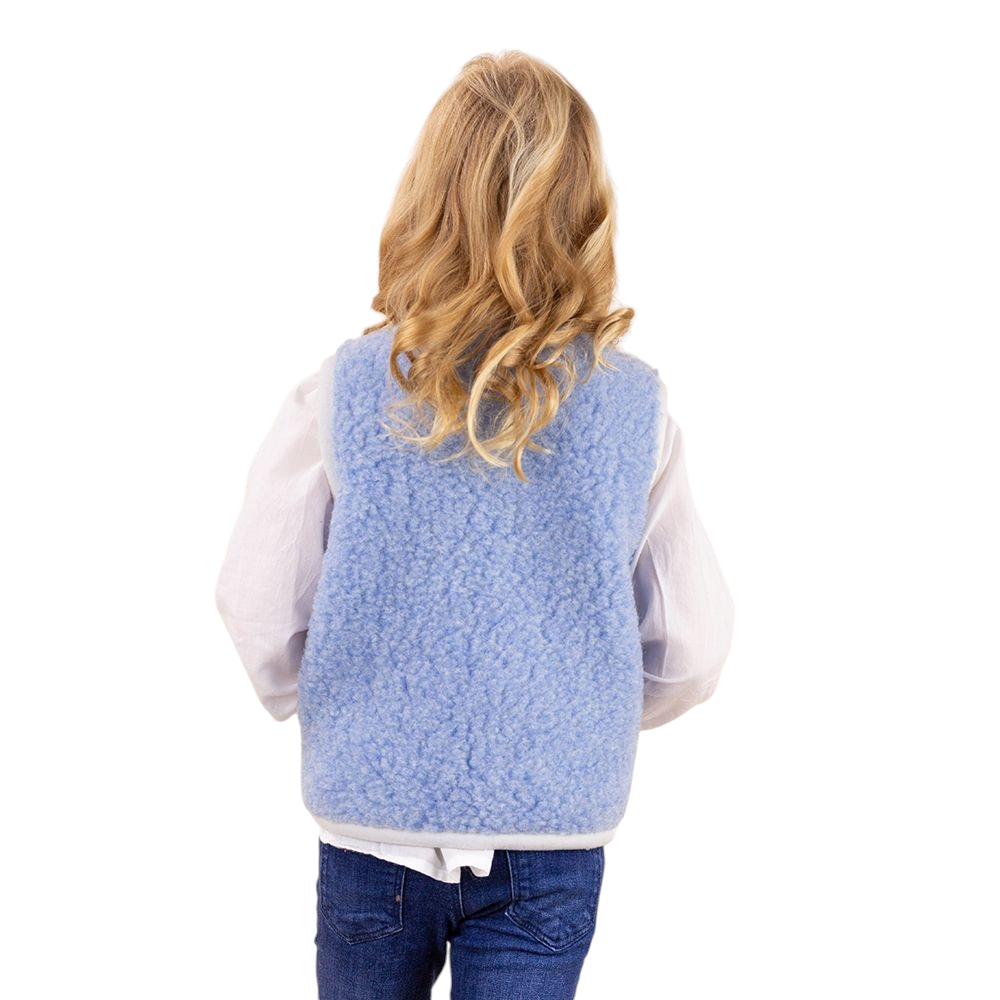 Wollen bodywarmer kind - blauw