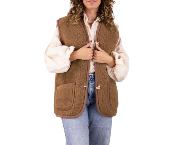 Wollen bodywarmer volwassen - bruin