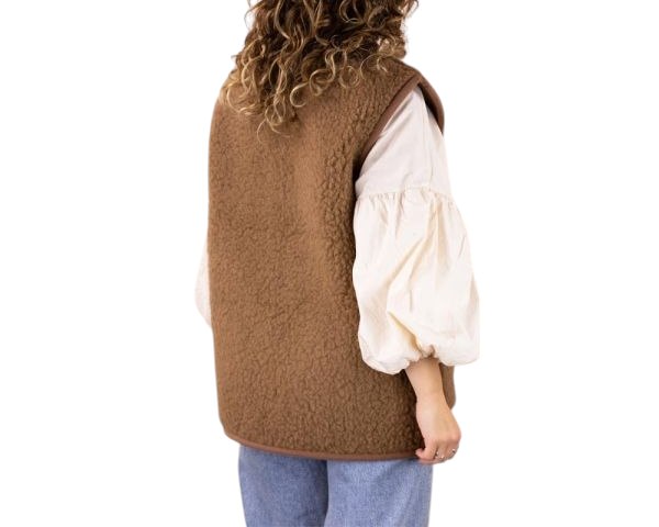 Wollen bodywarmer volwassen - bruin