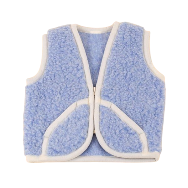 Wollen bodywarmer kind - blauw