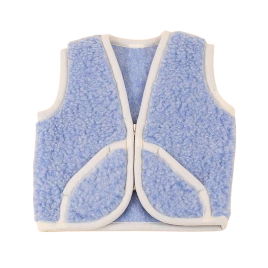 Wollen bodywarmer kind - blauw