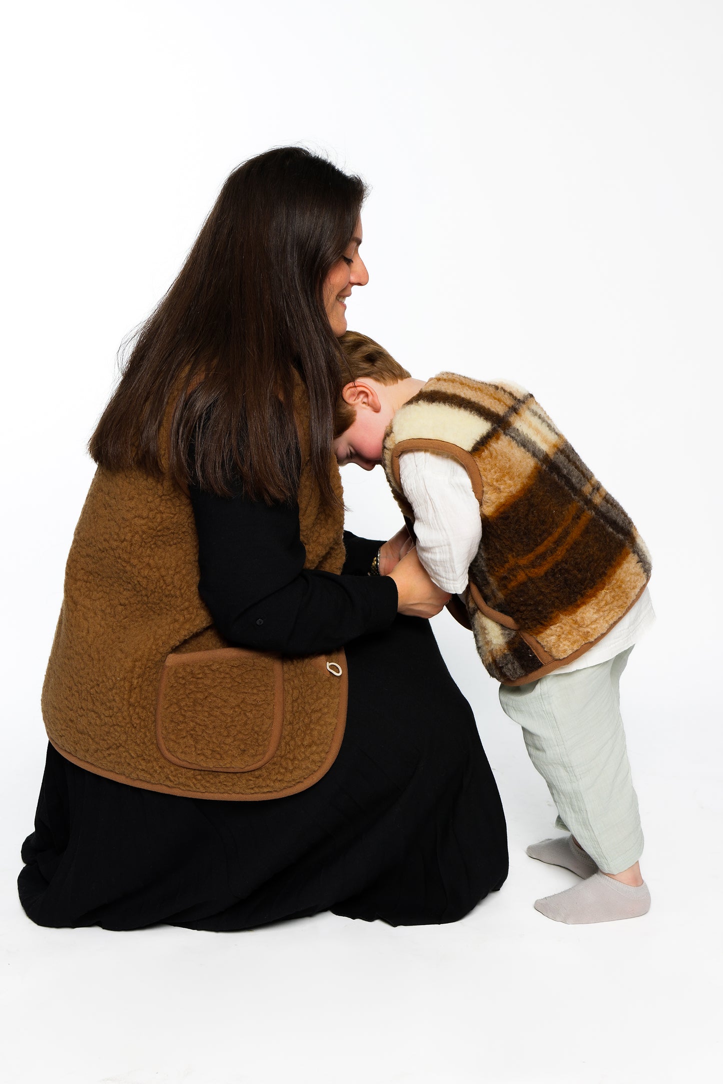 Wollen bodywarmer volwassen  - bruin