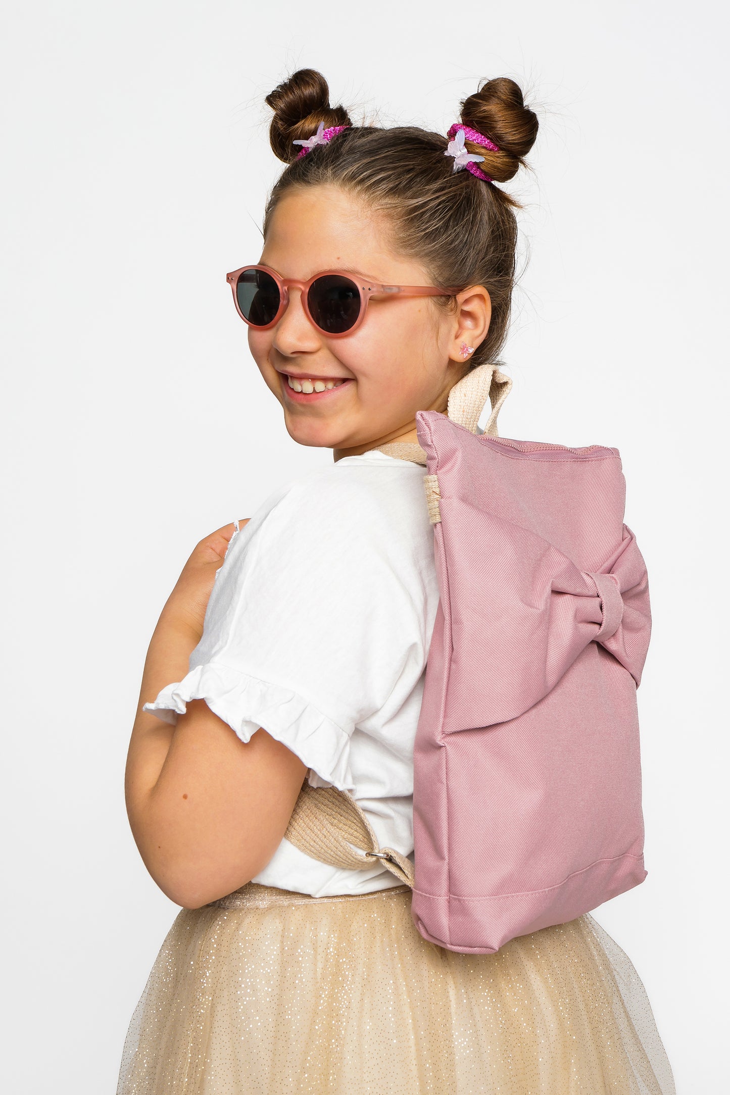 Rugtas kinderen - roze strik