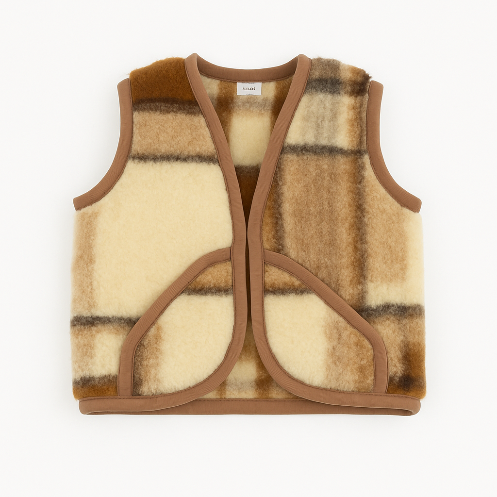 Wollen bodywarmer kind - blok